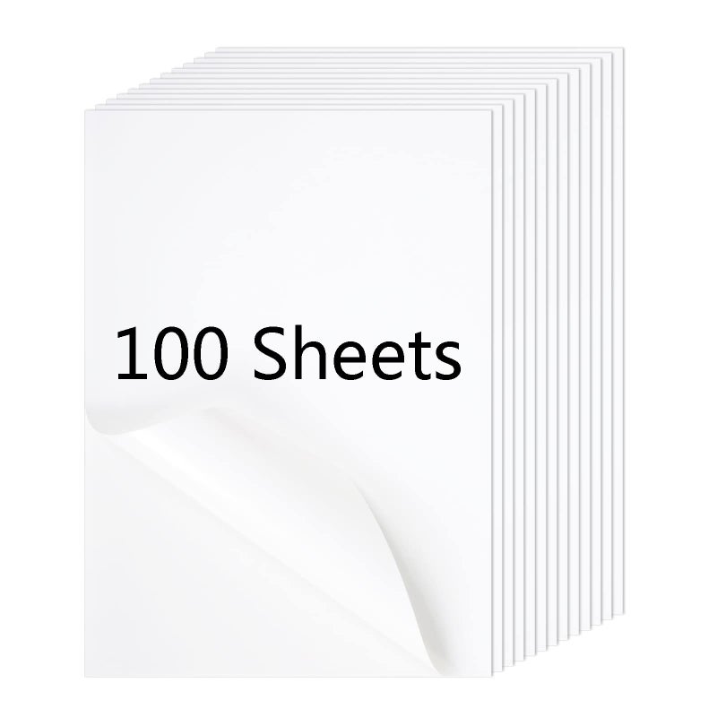 RBHK Full Sheet Address Labels for Laser/Inkjet Printers, White, 8.5 x 11 Inch, 1 Pack of 100 Labels - Image 1
